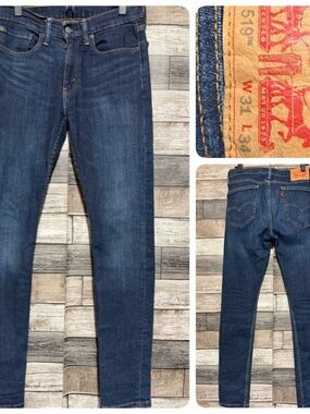 Levi's 519 Extreme Skinny Jeans Men’s 31x34 Blue Dark Wash Denim Stretch